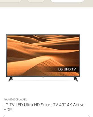 LG TV LED Ultra HD Smart TV 49" 4K Active HDR