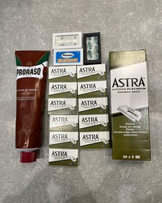 Lamette Astra, Personna, Derby e sapone barba