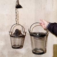 lampadari ferro battuto e vetro