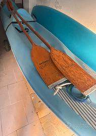 Canoa biposto PADDLE con inclusi remi e carrello