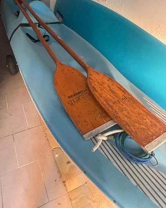 Canoa biposto PADDLE con inclusi remi e carrello