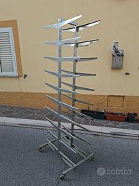 Scaffale / Carrello Porta Vassoi in Acciaio Inox 