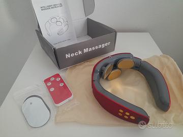 Massaggiatore cervicale rosso con elettrodi