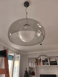 Due Lampade a Sospensione Vetro e Plexiglass 