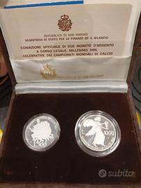 SAN MARINO Dittico 500+1000 lire 1990 ARG PROOF