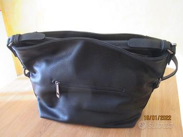 Borsa a sacco maniglia/tracolla pelle nera