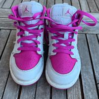 Nike Air Jordan 1 Mid bambina bianco/fucsia n. 31