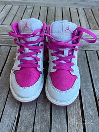 Nike Air Jordan 1 Mid bambina bianco/fucsia n. 31