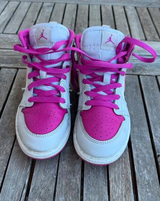 Nike Air Jordan 1 Mid bambina bianco/fucsia n. 31