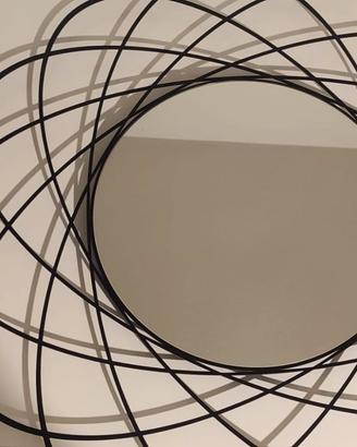Specchio rotondo nero in ferro Ritiro a domicilio