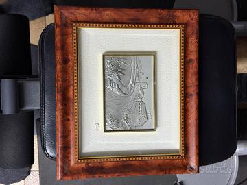 Bassorilievo con lastra argento 925 (certificato)