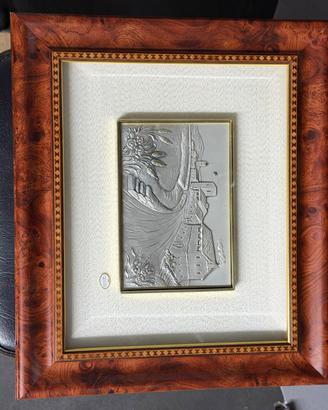 Bassorilievo con lastra argento 925 (certificato)
