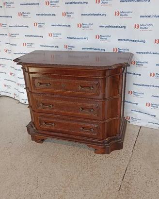 Cassettone Scantonato in legno di Noce