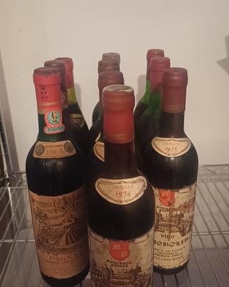 Bottiglie di vino dal 1960 al 70