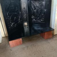 caminetto in ghisa angolare