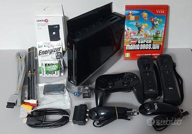 Nintendo Wii nera + Super Mario Bros.Wii + USB