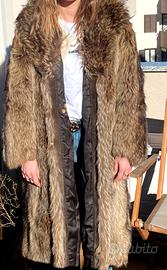 Pelliccia lunga VERA vintage argento Natale 150€