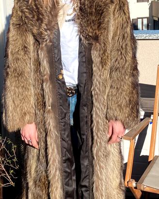 Pelliccia lunga VERA vintage argento Natale 150€