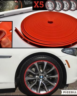 Protezione bordo cerchi lega anelli ROSSO profilo
