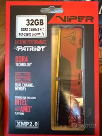32 GB di Ram 3600 DDR4 patriot viper