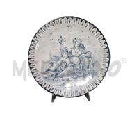 PIATTO ALBISOLA CERAMICA BIANCA DECORO PUTTINI