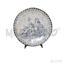 PIATTO ALBISOLA CERAMICA BIANCA DECORO PUTTINI