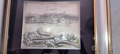 Quadro bassorilievo in lamina di argento