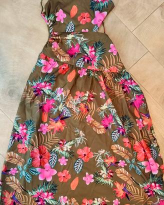 Vestito lungo estivo fantasia tropicale