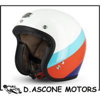 Casco Jet Cafe Racer S250 White / Sky Blue / Shiny