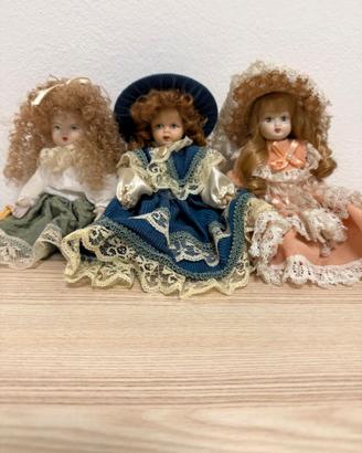 Bambole di porcellana vintage – come nuove, 15 cm