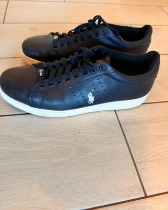 Polo Ralph Lauren – sneakers nere con logo bianco