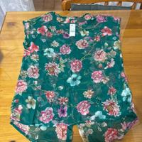 Maglia di seta, fantasia floreale