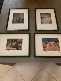 4 stampe con cornice