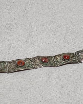 Splendido Bracciale Etnico Vintage in Argento 900