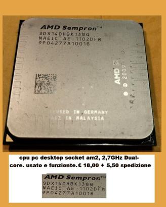 CPU AMD SEMPRON SOCKET AM2- 2.7MHz DUAL-CORE  VEDI