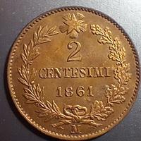 Vittorio Emanuele II 2 centesimi 1861 M