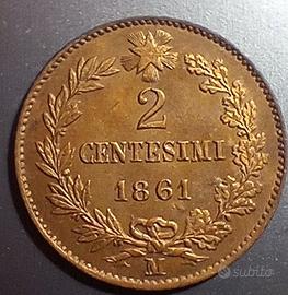 Vittorio Emanuele II 2 centesimi 1861 M