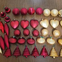 46 palline di Natale color oro e rosso