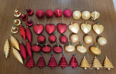 46 palline di Natale color oro e rosso