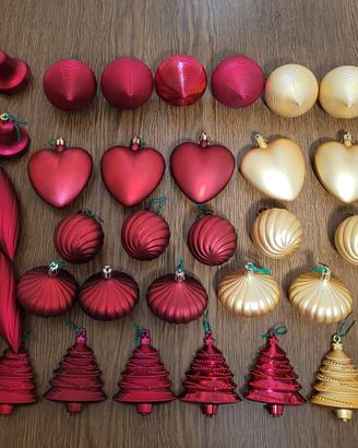 46 palline di Natale color oro e rosso