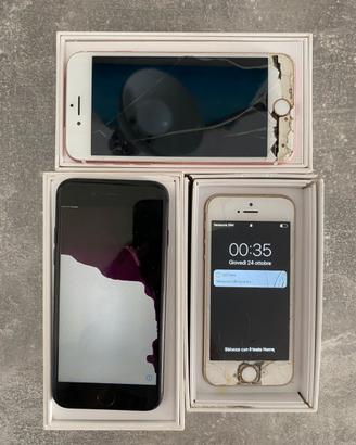 Lotto tre iphone - per ricambi o riparazione
