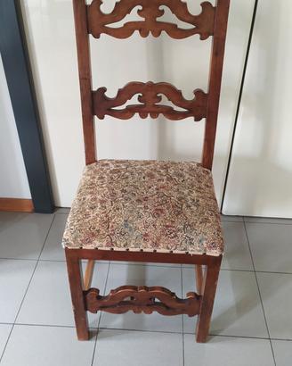 6 sedie imbottite in legno massello 