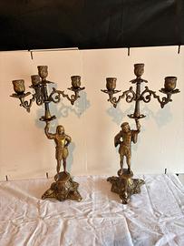 Coppia candelabri primi 900 bronzo 6 kg.