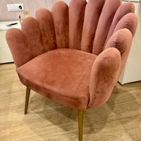 Poltrona design rosa velluto Montemaggi-Pagata 220
