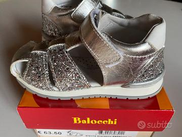 Sandali bambina Balocchi argento con glitter n. 26