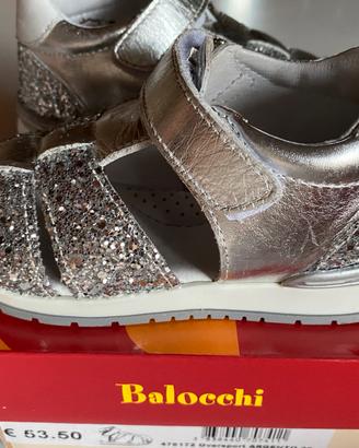 Sandali bambina Balocchi argento con glitter n. 26