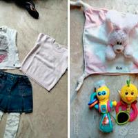 set giochi neonata con Trudi + gonna e maglie 
