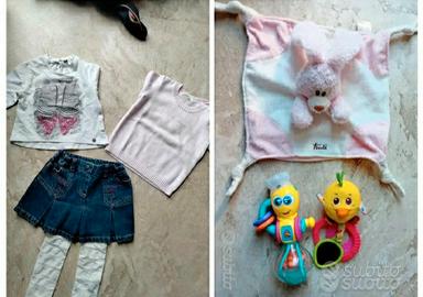 set giochi neonata con Trudi + gonna e maglie 