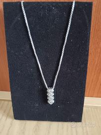 Collanina Argento con Ciondolo Brillante