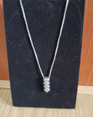 Collanina Argento con Ciondolo Brillante